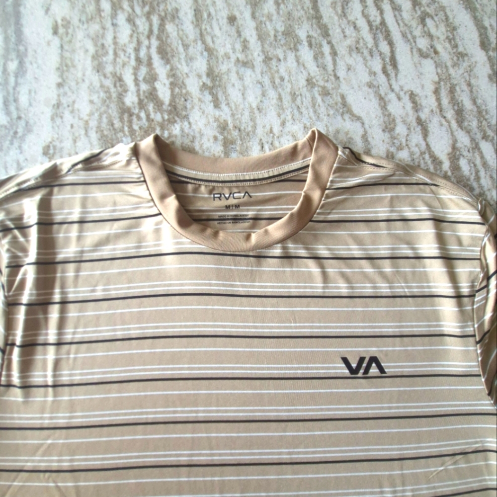 RVCA Men's Sweep Stripe Crew Performance T-Shirt Size Medium NEW